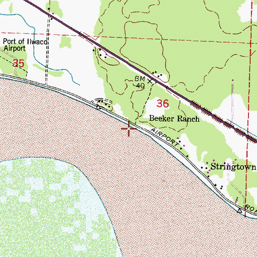 Topographic Map of Beeker Ranch, WA