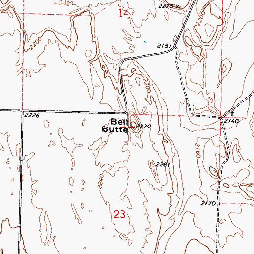 Topographic Map of Bell Butte, WA