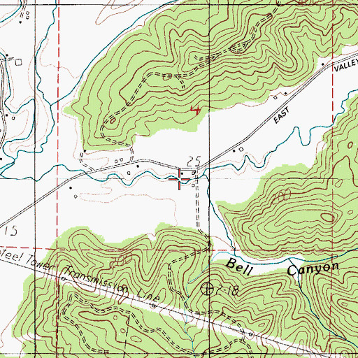 Topographic Map of Bell Canyon Creek, WA
