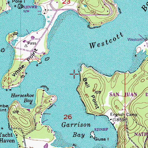 Topographic Map of Bell Point, WA