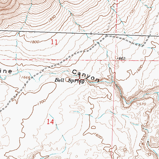 Topographic Map of Bell Spring, WA