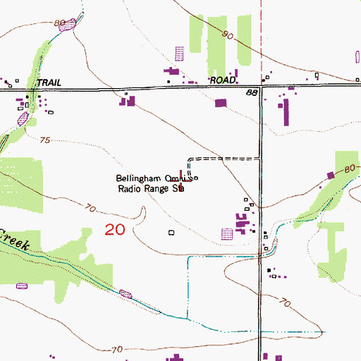 Topographic Map of Bellingham Omni Radio Range Station, WA