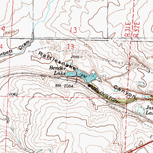Topographic Map of Bender Lake, WA