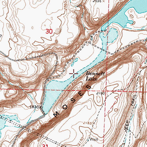 Topographic Map of Bennett Lake, WA