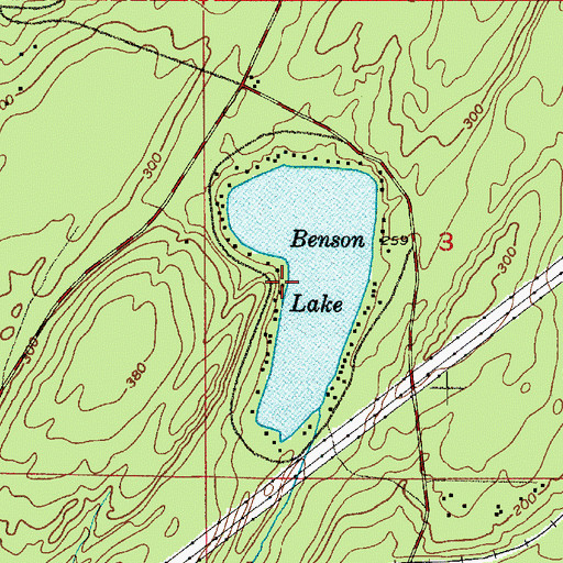 Topographic Map of Benson Lake, WA