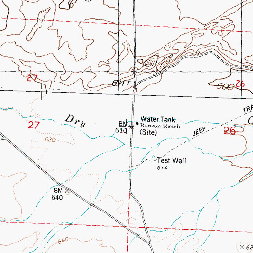 Topographic Map of Benson Ranch, WA