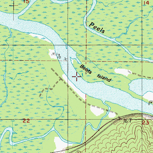 Topographic Map of Bents Island, WA
