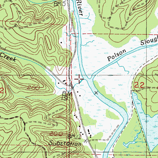 Topographic Map of Bernard Creek, WA