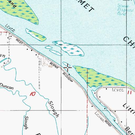 Topographic Map of Bernie Slough, WA