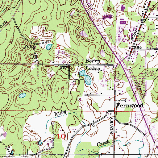 Topographic Map of Berry Lakes, WA