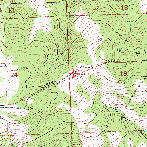 Topographic Map of Bickleton Ridge, WA