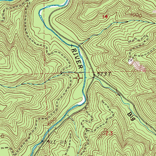 Topographic Map of Big Creek, WA