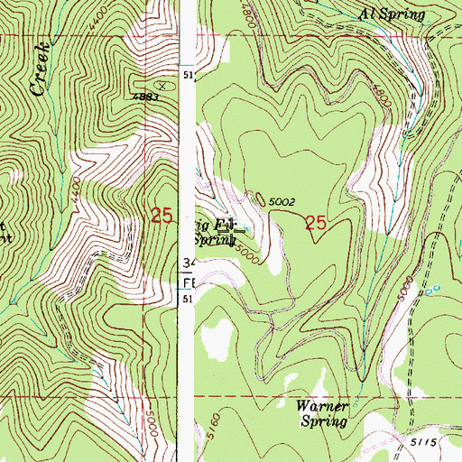 Topographic Map of Big Fir Spring, WA