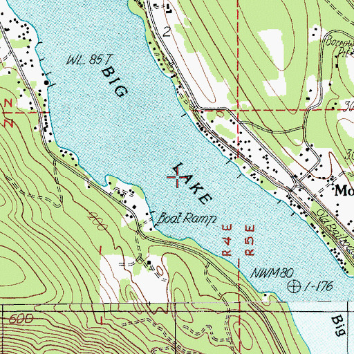 Topographic Map of Big Lake, WA