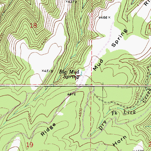 Topographic Map of Big Mud Spring, WA