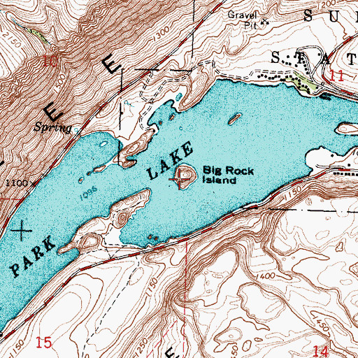 Topographic Map of Big Rock Island, WA
