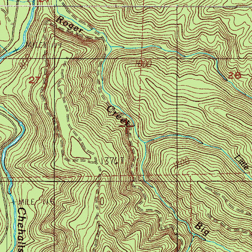 Topographic Map of Big Roger Creek, WA