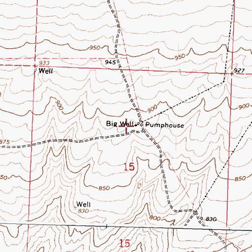 Topographic Map of Big Well, WA