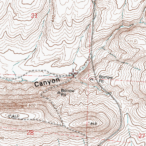 Topographic Map of Bing Canyon, WA