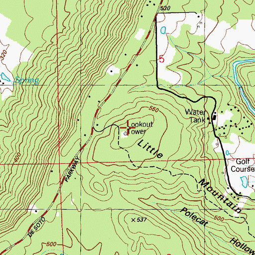Topographic Map of Little Mountain, AL