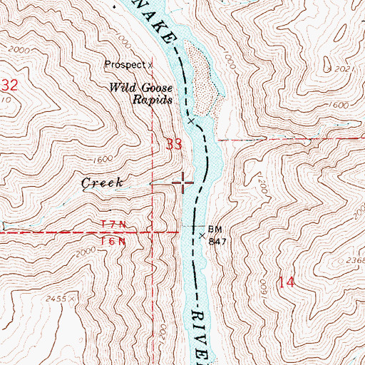 Topographic Map of Birch Creek, WA