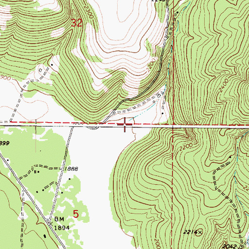 Topographic Map of Bishop Canyon, WA