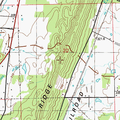 Topographic Map of Little Ridge, AL