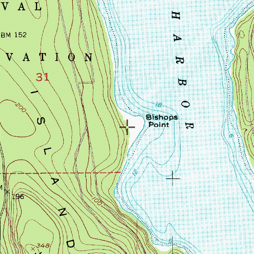 Topographic Map of Bishops Point, WA