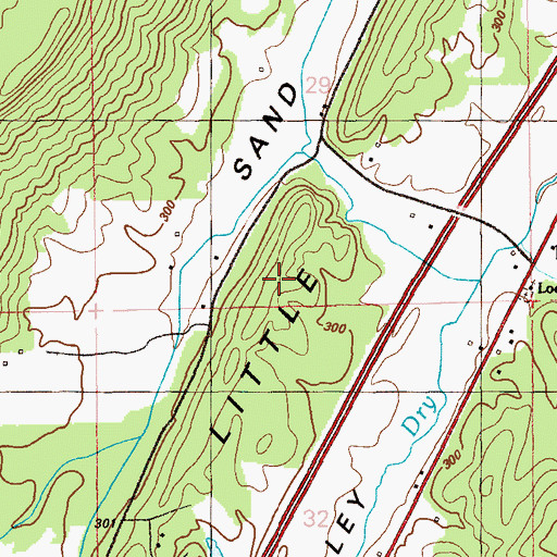 Topographic Map of Little Ridge, AL