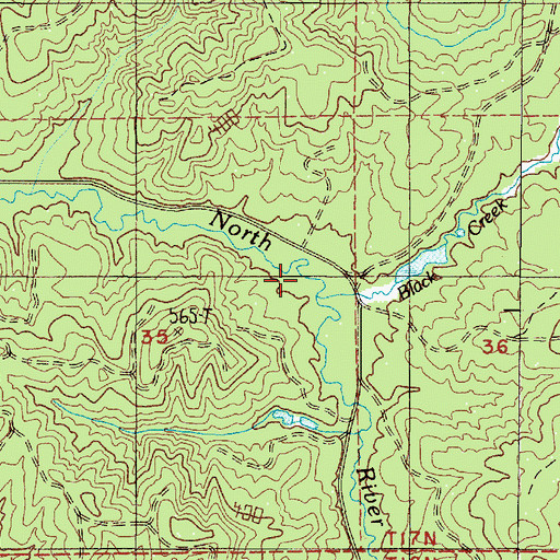 Topographic Map of Black Creek, WA