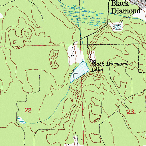 Topographic Map of Black Diamond Lake, WA