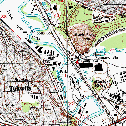 Topographic Map of Black River, WA