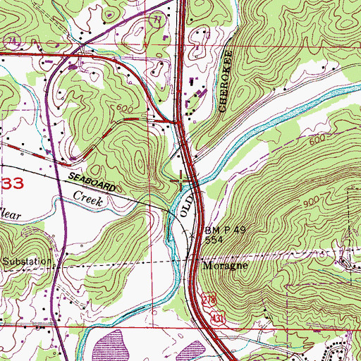 Topographic Map of Little Sand Valley, AL