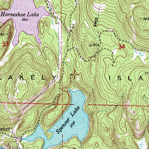 Topographic Map of Blakely Island, WA