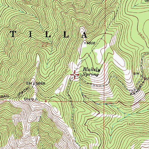 Topographic Map of Blakely Spring, WA