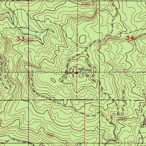 Topographic Map of Blaney Lookout, WA
