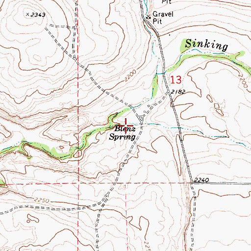 Topographic Map of Blenz Spring, WA