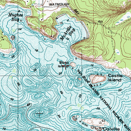 Topographic Map of Blind Island, WA
