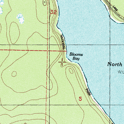 Topographic Map of Blooms Bay, WA