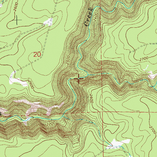 Topographic Map of Blue Creek, WA