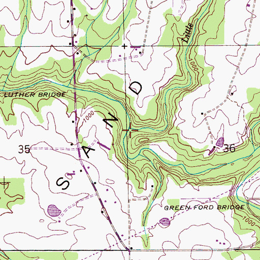 Topographic Map of Little Scarham Creek, AL
