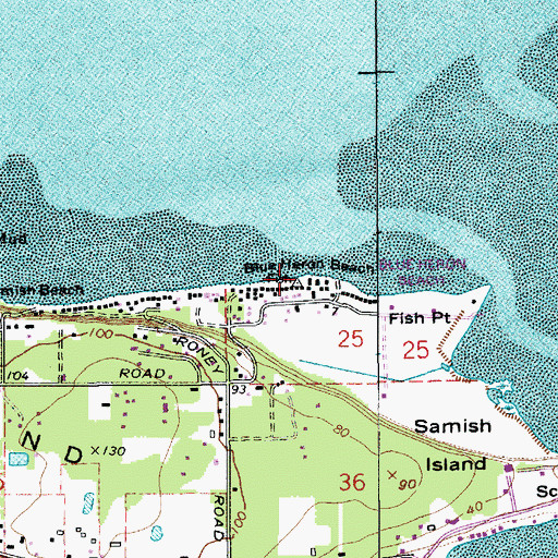 Topographic Map of Blue Heron Beach, WA
