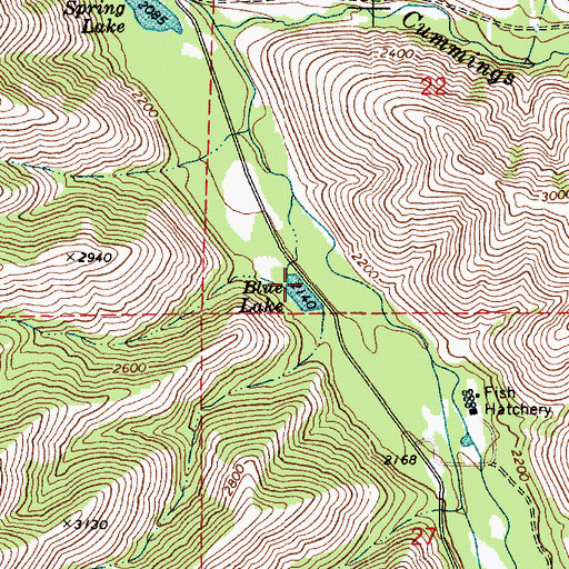 Topographic Map of Blue Lake, WA