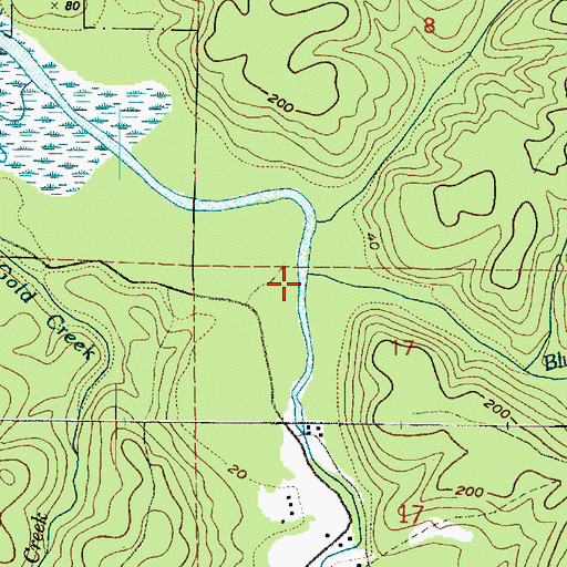 Topographic Map of Bluff Creek, WA