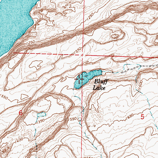 Topographic Map of Bluff Lake, WA