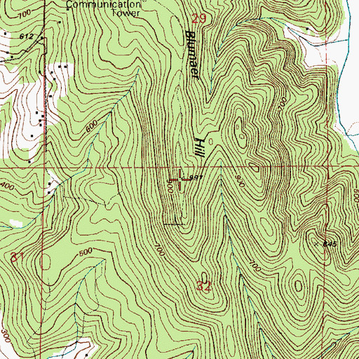 Topographic Map of Blumaer Hill, WA