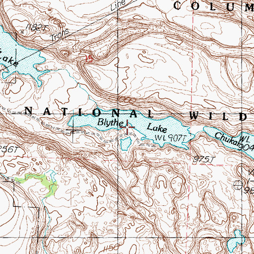 Topographic Map of Blythe Lake, WA