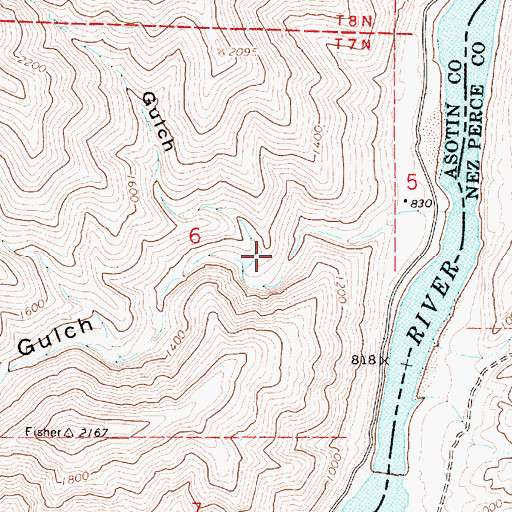 Topographic Map of Bob Gulch, WA