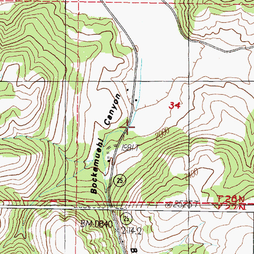 Topographic Map of Bockemuehl Canyon, WA