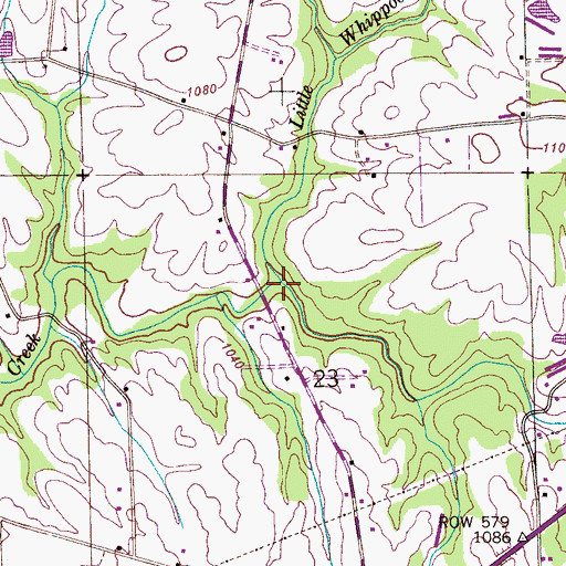 Topographic Map of Little Whippoorwill Creek, AL
